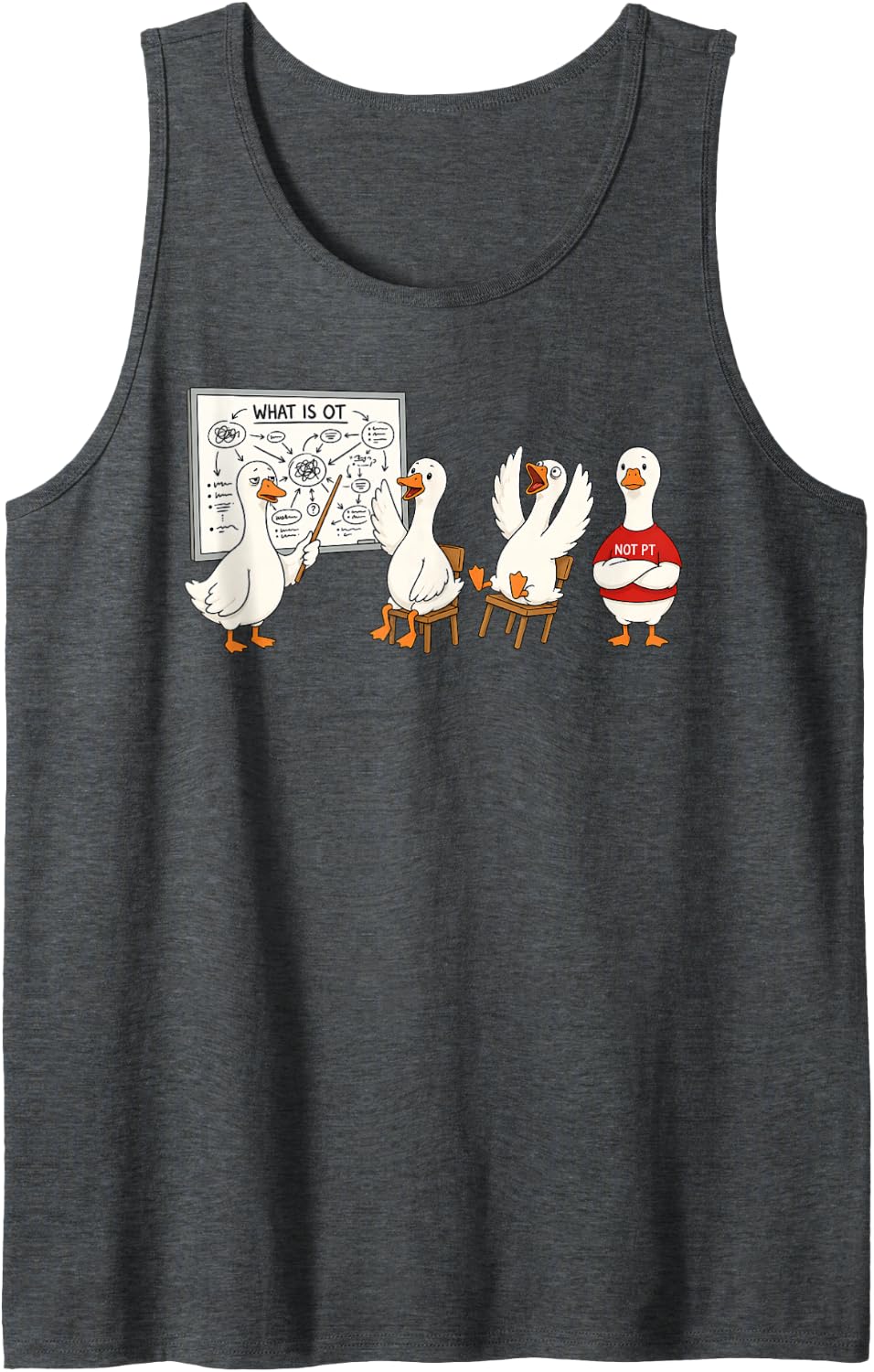 Funny Occupational Therapy Silly Goose OT Sped Teacher Tank Top - Dark Heather Grey