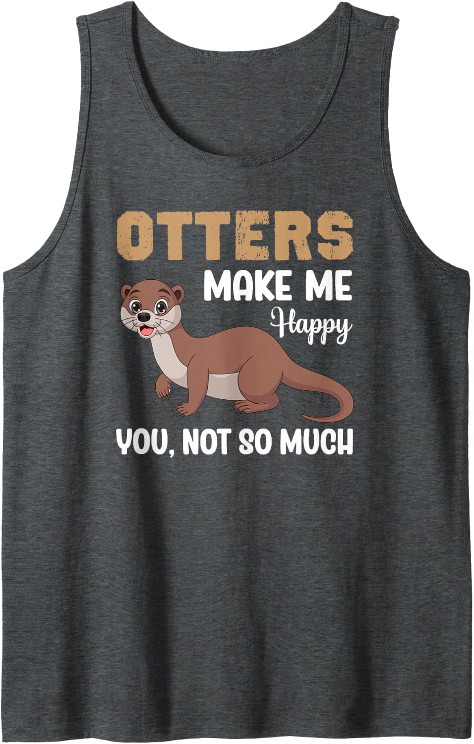 Cute Otter Lover Animals Sea Otters Animal Sleeveless Tank Top - Dark Heather Grey