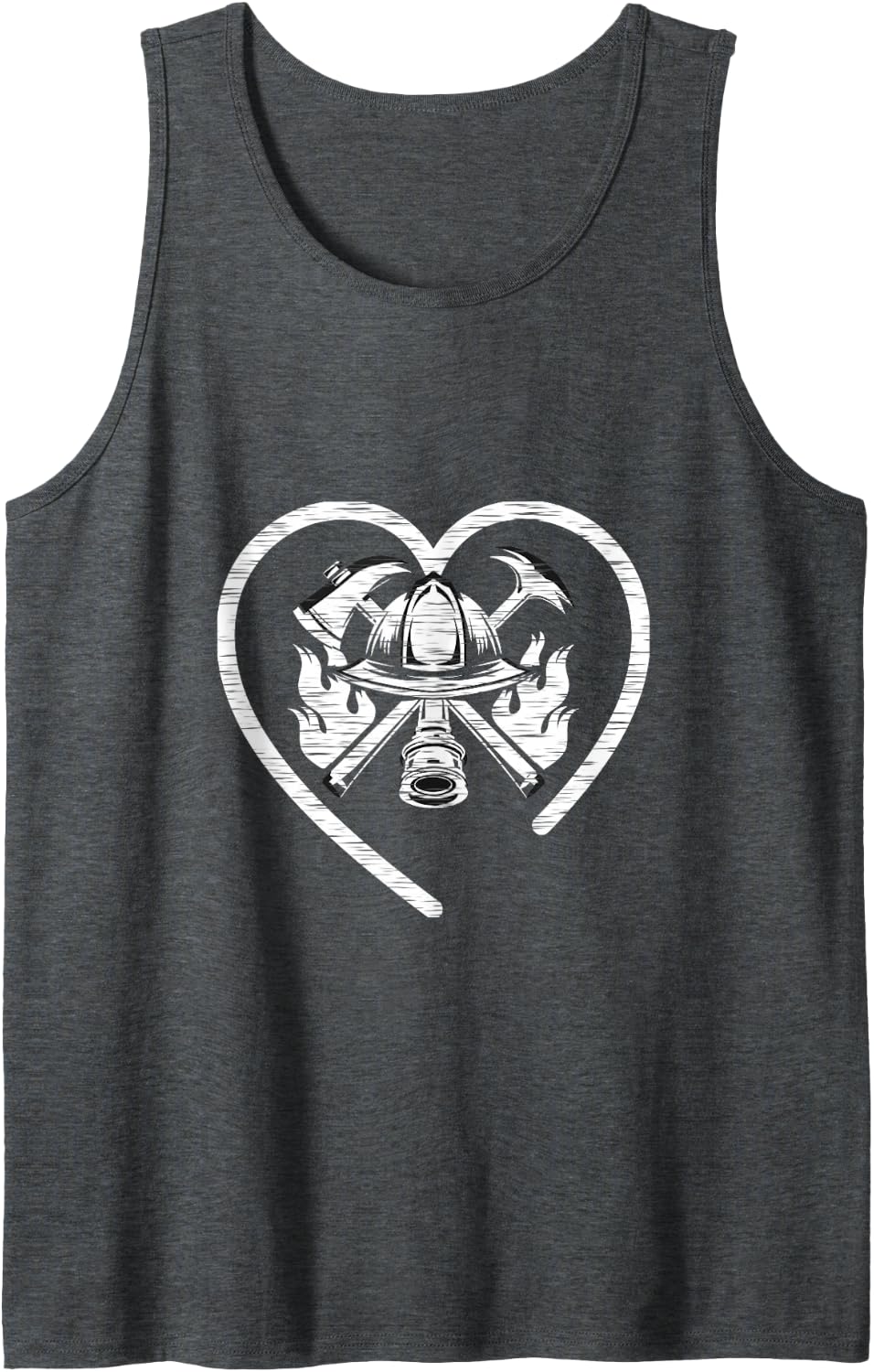 Firefighter Humor - Smoke Reader Door Opener - Fire Rescue Sleeveless Tank Top - Dark Heather Grey