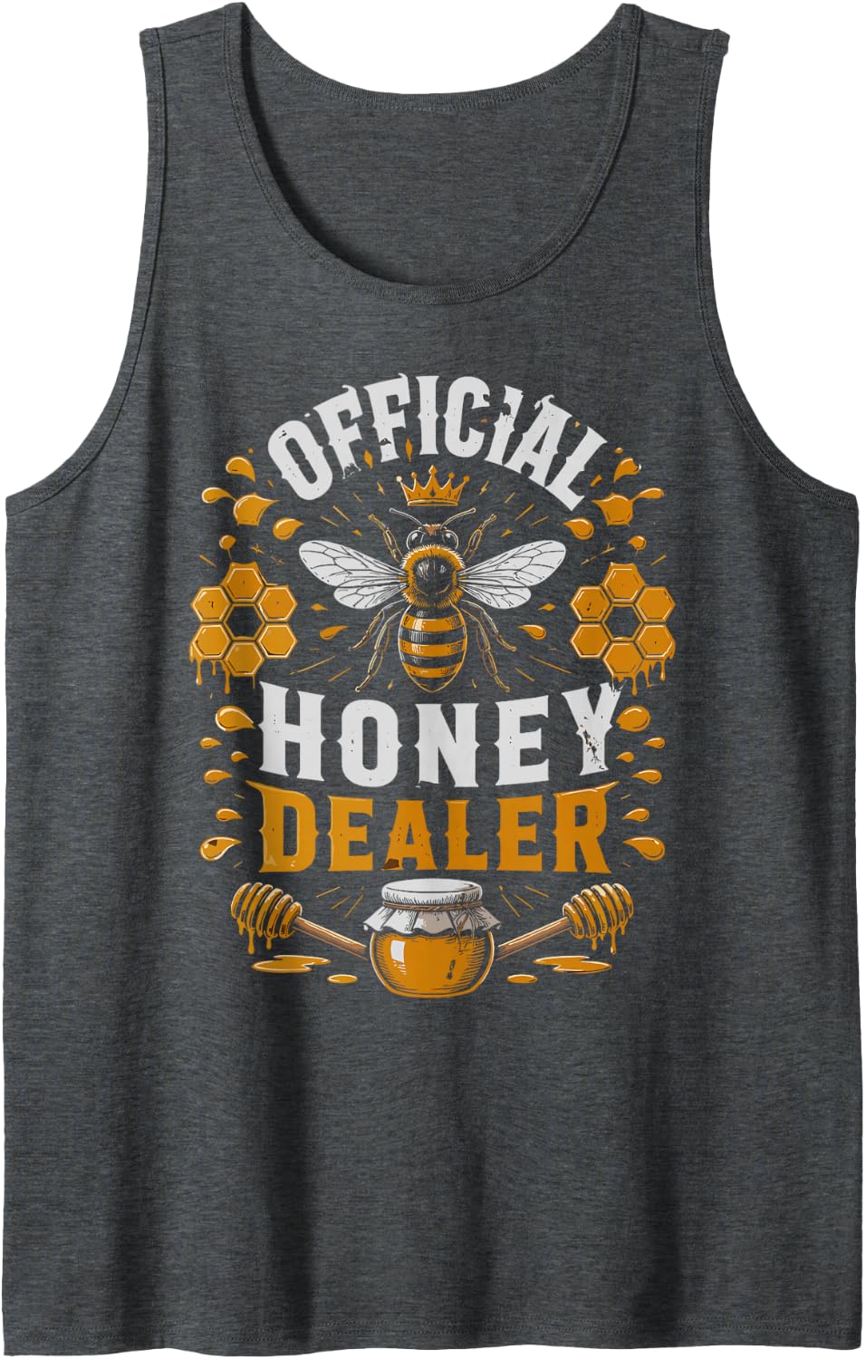 Honey Dealer Beekeeping Honeycomb Bees Beekeeper Sleeveless Tank Top - Dark Heather Grey
