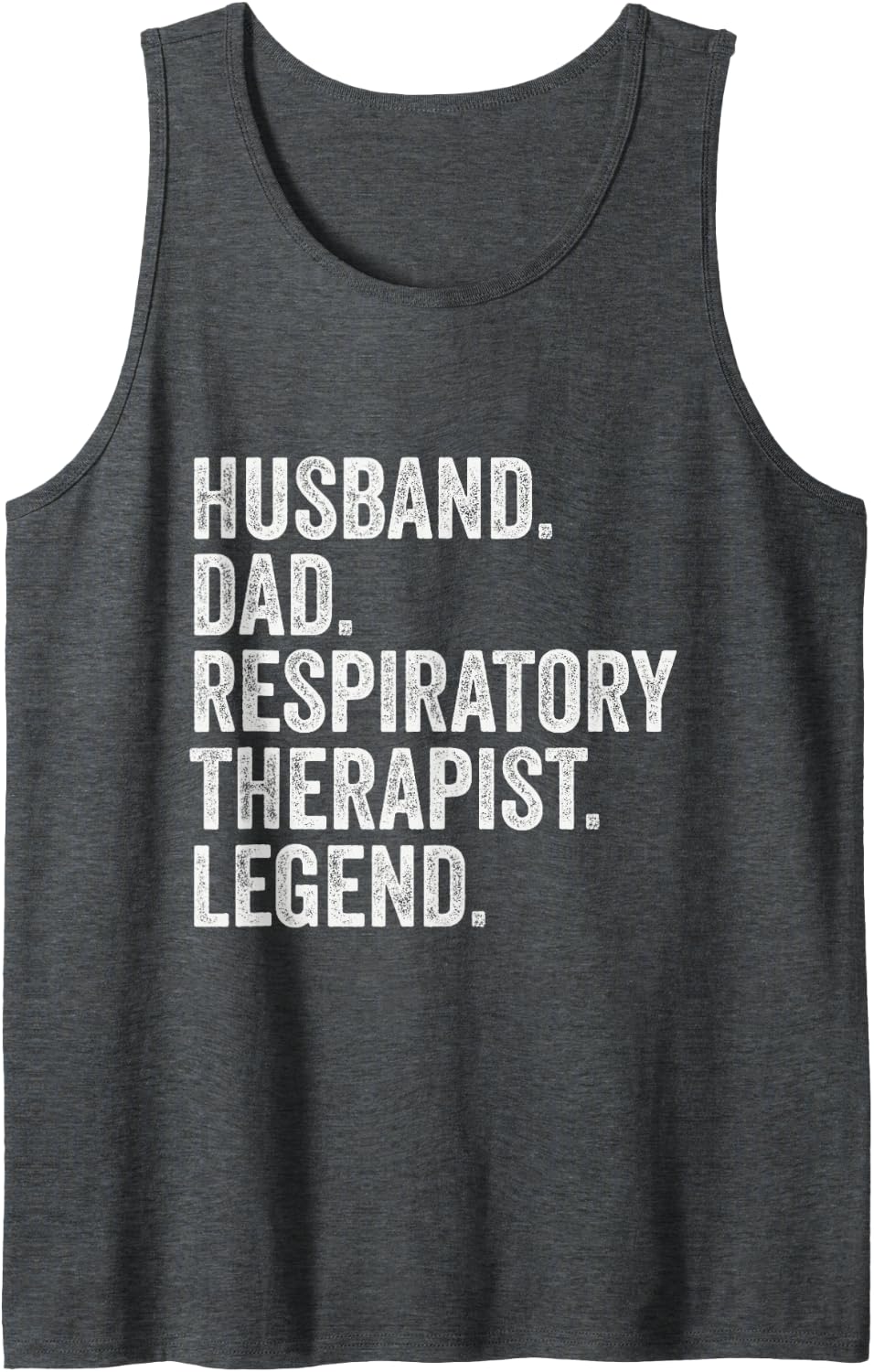 Men's Husband Dad Respiratory Therapist Legend Retro Vintage Sleeveless Tank Top - Dark Heather Grey