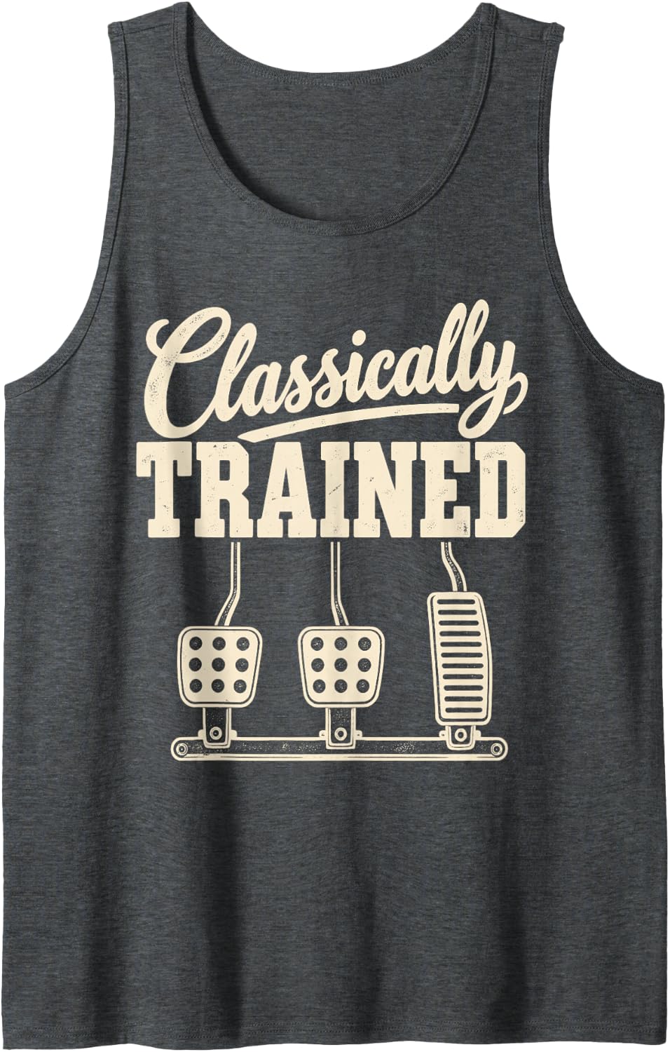 Classically Trained Manual Driver Stick Shift Car Guy Auto Sleeveless Tank Top - Dark Heather Grey