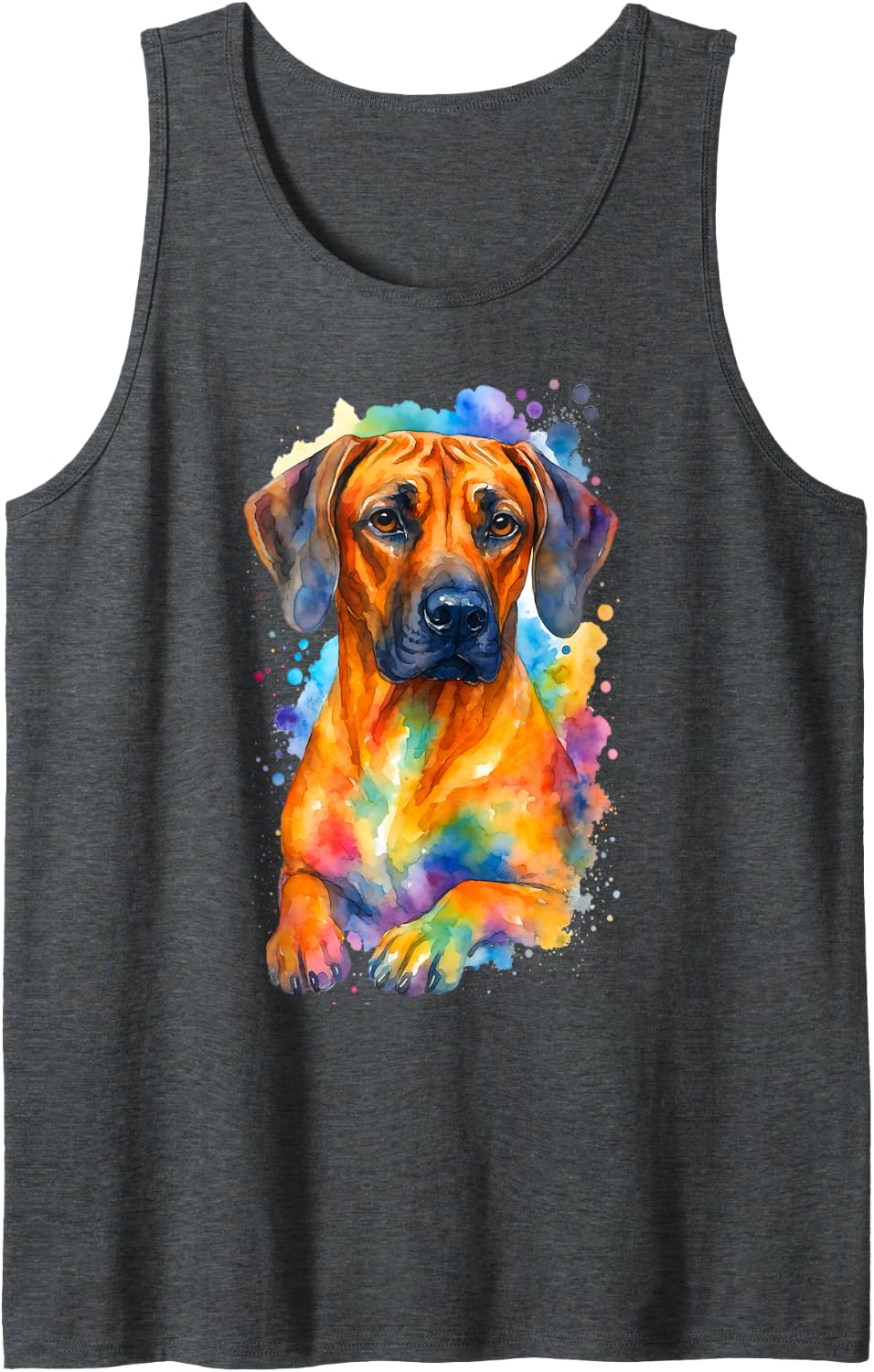 Cute Dog Rhodesian Ridgeback Sleeveless Tank Top - Dark Heather Grey