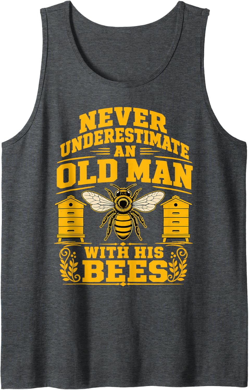 Dad Beekeeper Grandpa Apiary Bee Man Beekeeping Sleeveless Tank Top - Dark Heather Grey
