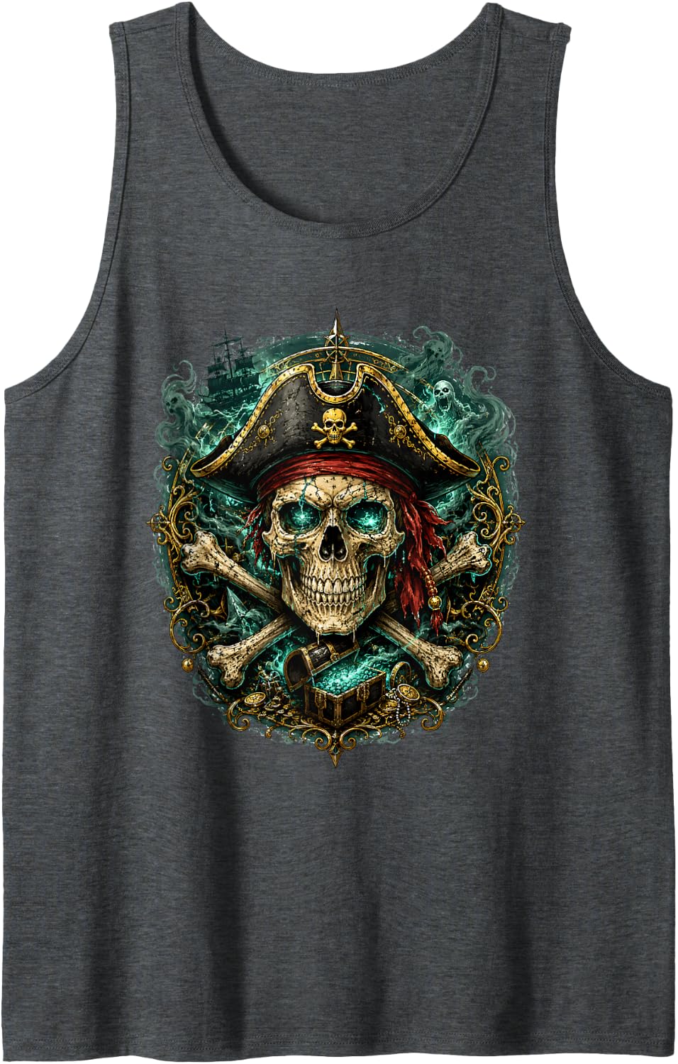 Gothic Sleeveless Tank Top - Dark Heather Grey