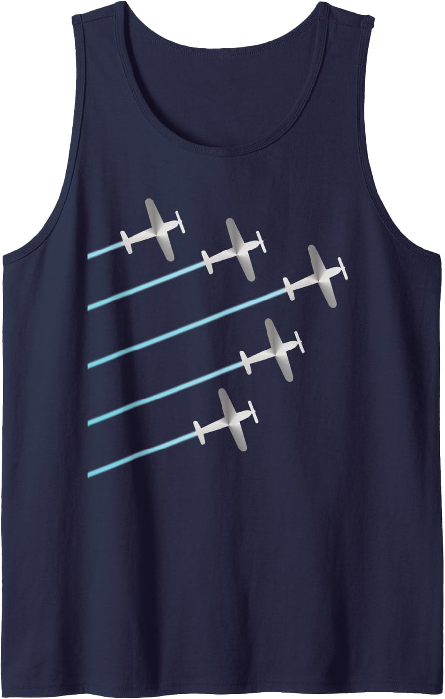 Planes Aircraft Flying-Aviation Pilot Themed Design-Airplane Tank Top - Navy Blue