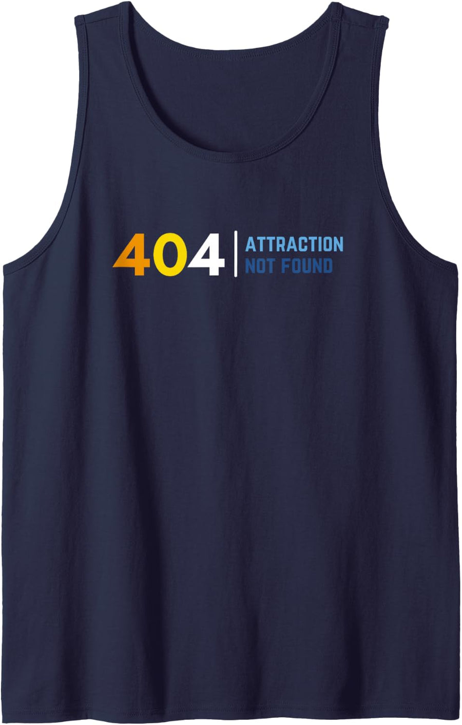 404 Attraction Not Found, Funny Aroace Pride, ARO Ace LGBTQ Sleeveless Tank Top - Navy Blue