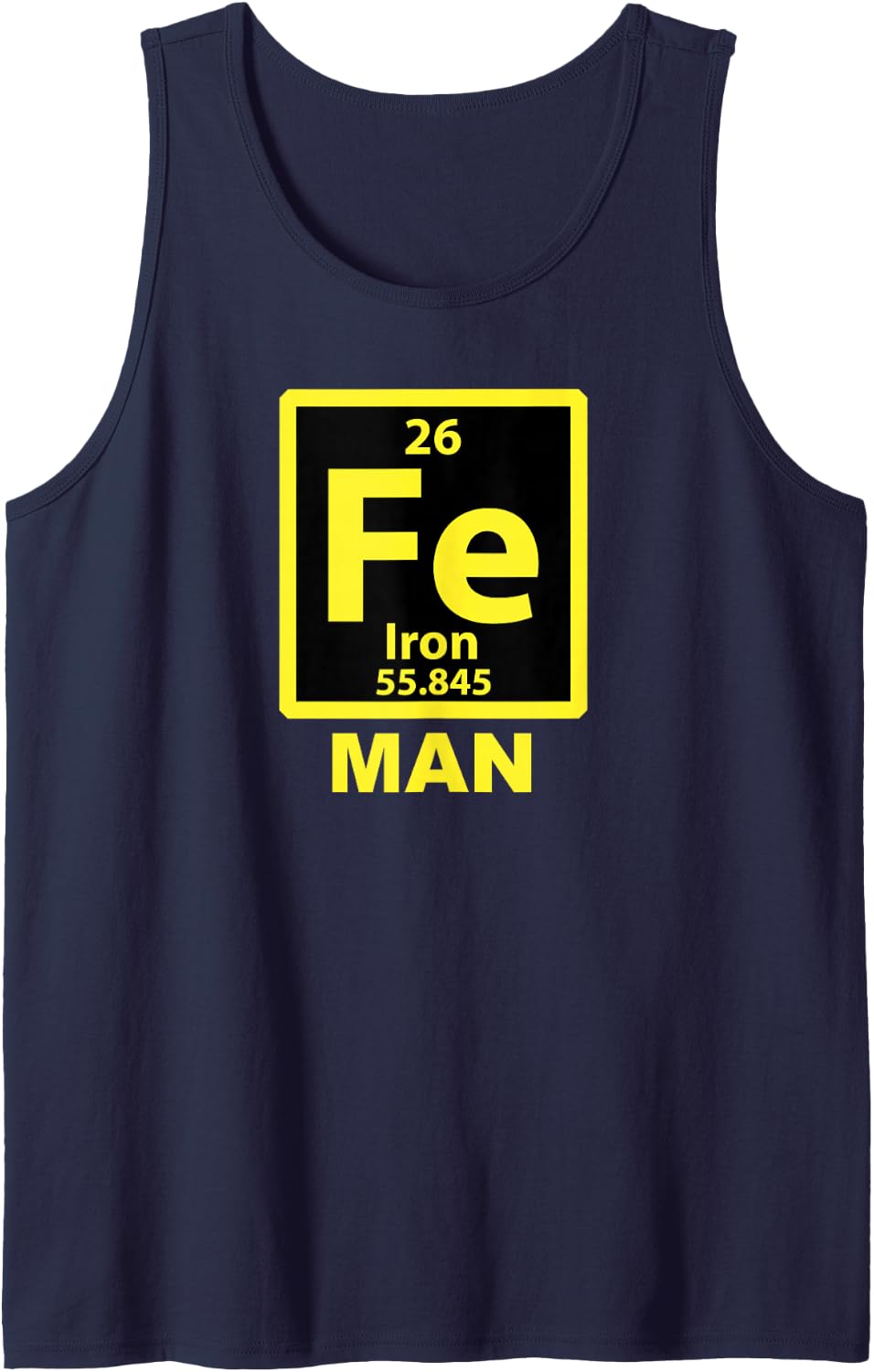 Iron Fe Periodic Man Sleeveless Tank Top - Navy Blue