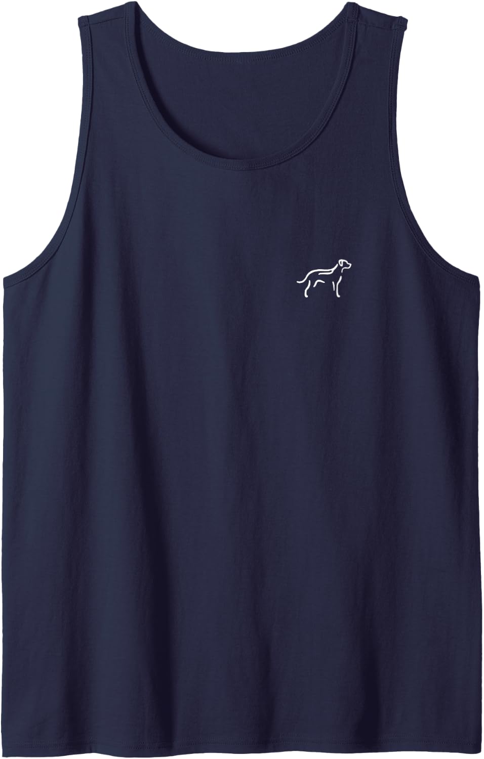Simple Minimalist Badge Patch Line Art Rhodesian Ridgeback Sleeveless Tank Top - Navy Blue