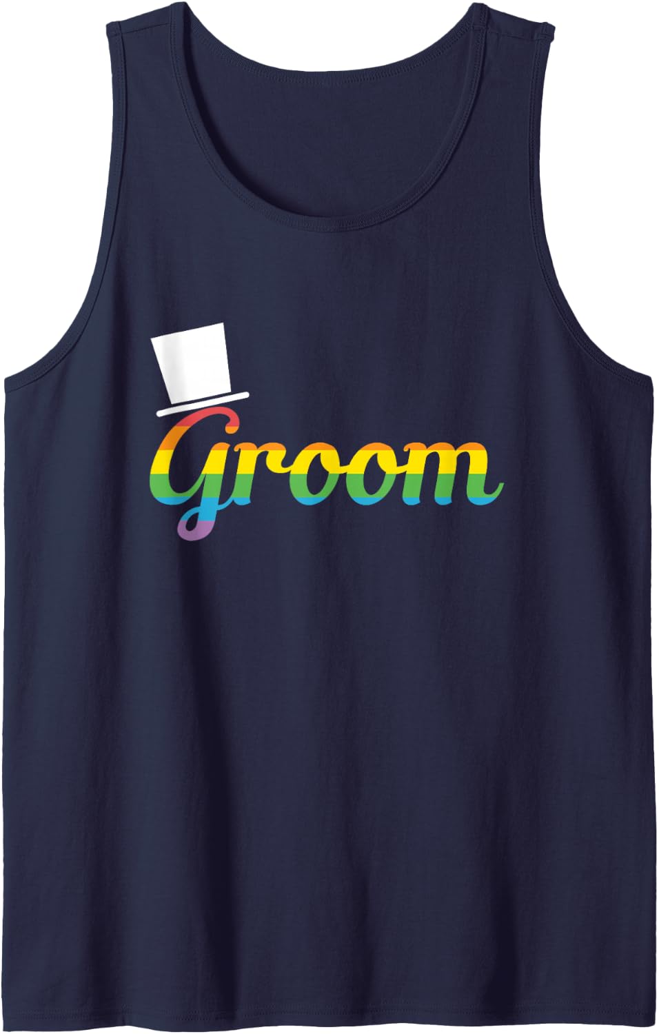 Mens Groom LGBT Gay Bachelor Party Tank Top - Navy Blue