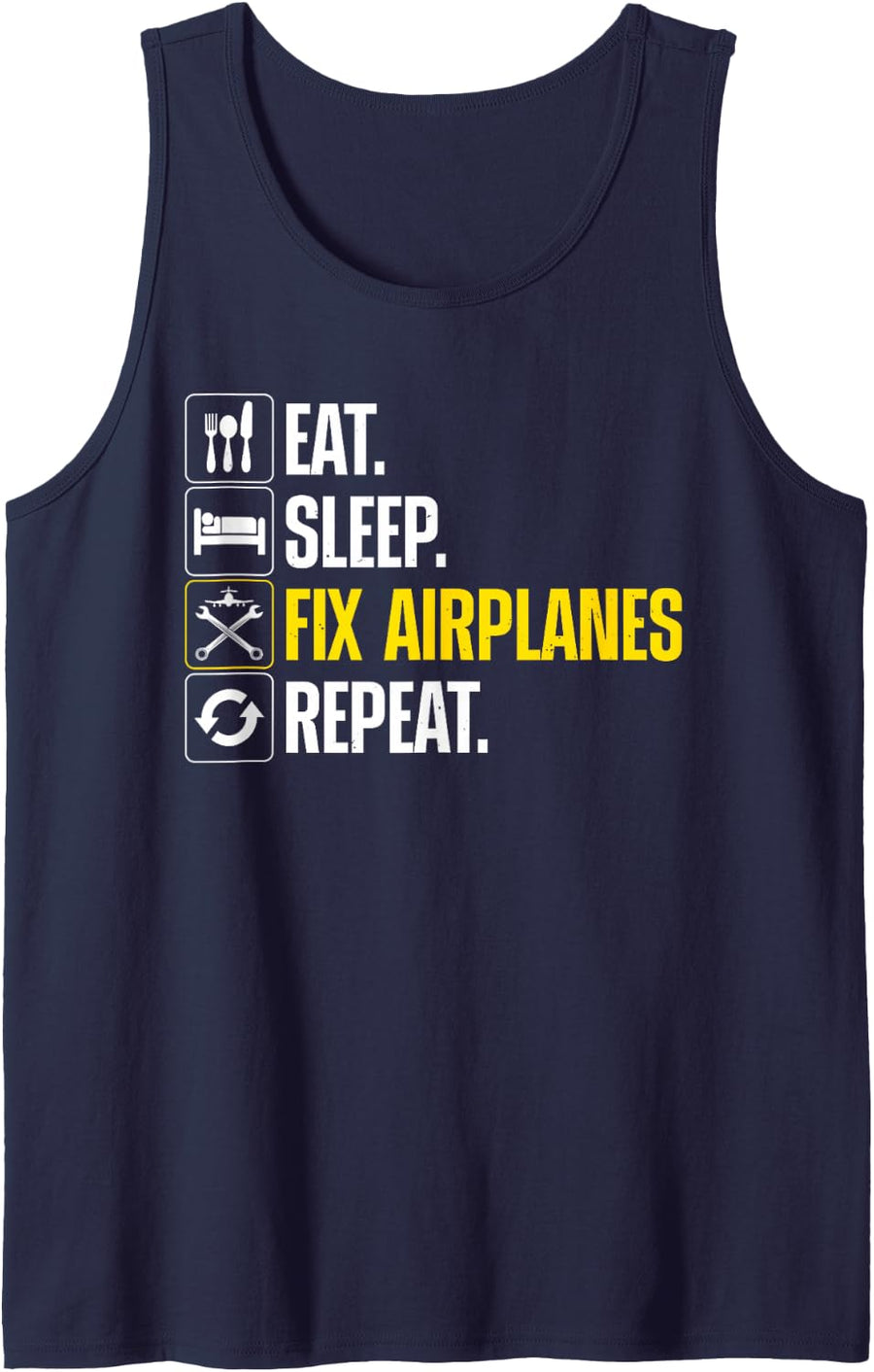 Funny Aircraft Mechanic Art for Men Women Aircraft Mechanic Tank Top - Navy Blue