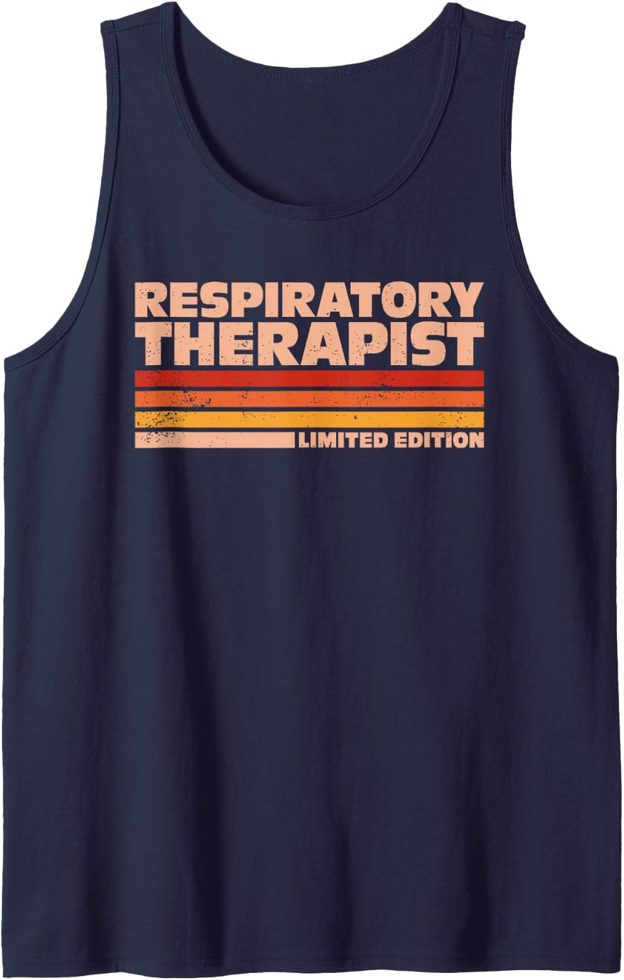 Respiratory Therapist Retro Sunrise Sleeveless Tank Top - Navy Blue