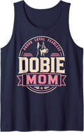 Woman Doberman Mom Girl Doberman Lover Sleeveless Tank Top - Navy Blue