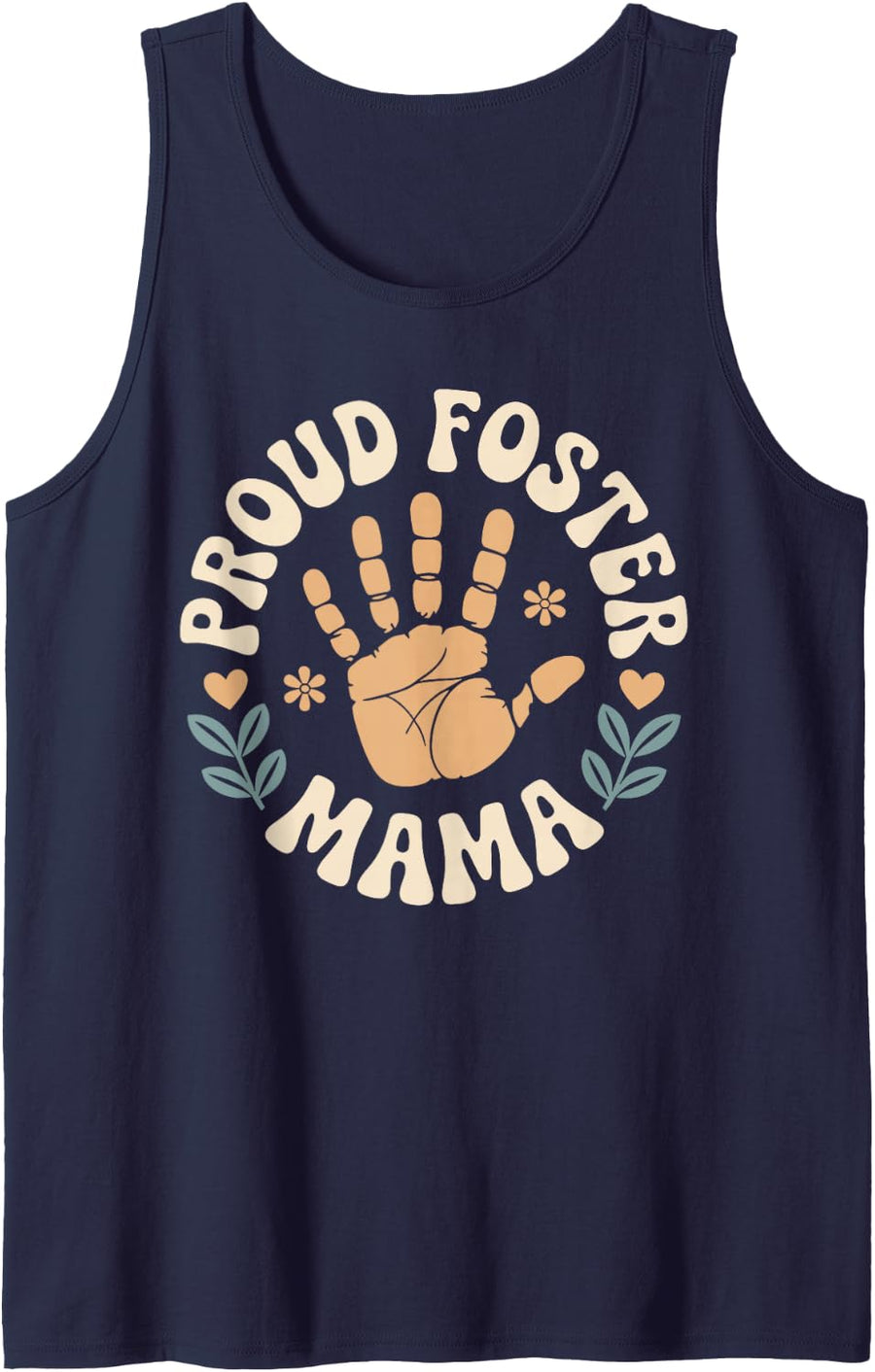 Proud Foster Mama Funny Foster Mom Foster Parent Tank Top - Navy Blue