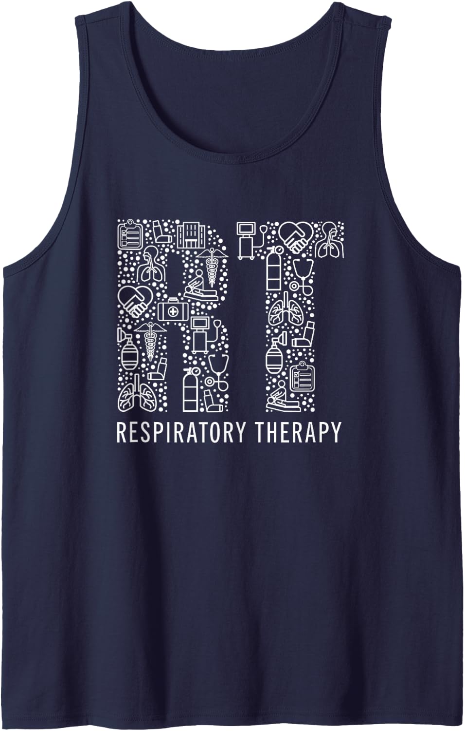 Respiratory Therapist RT Therapy Respiratory Care Week Sleeveless Tank Top - Navy Blue