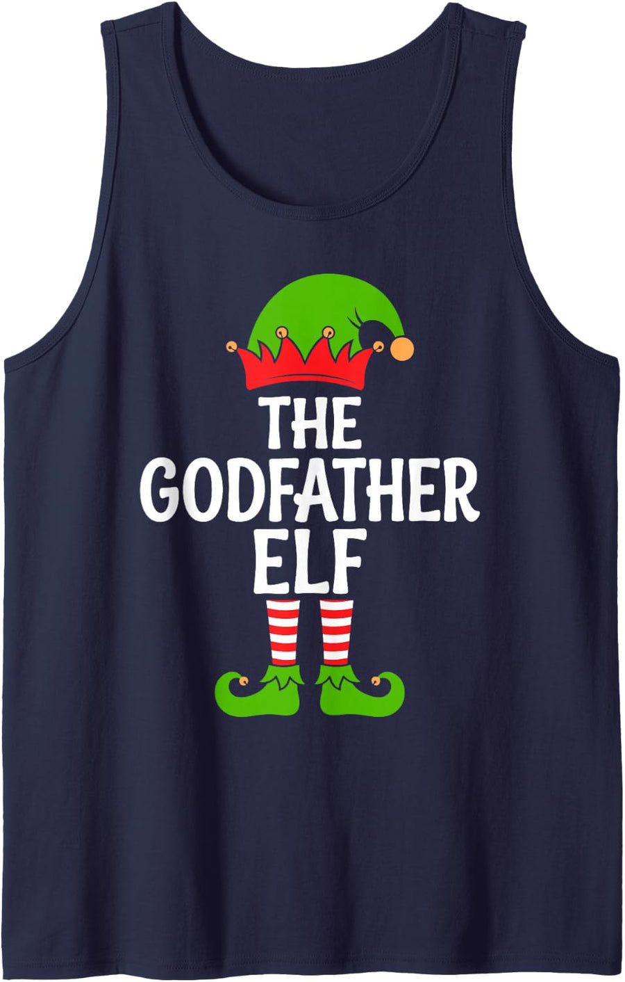 I'm the Godfather Elf Christmas Eve Family Matching Team Sleeveless Tank Top - Navy Blue
