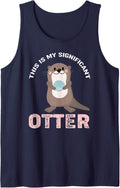 My Significant Otter Sea Otters Lover Animal Sleeveless Tank Top - Navy Blue