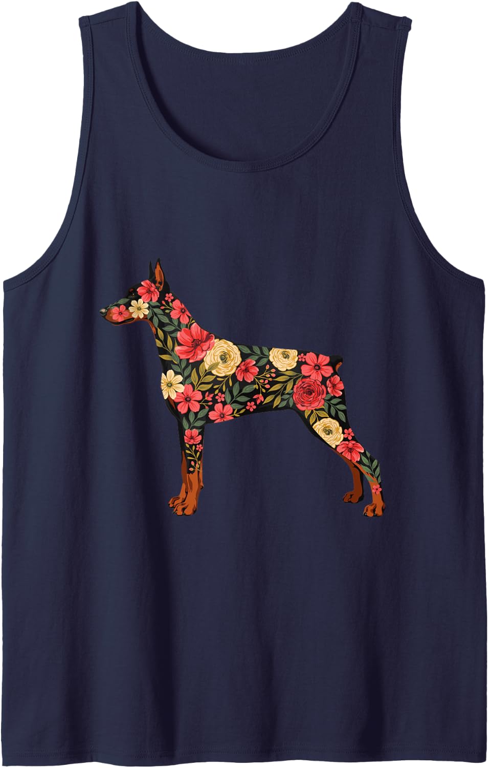 Doberman Pinscher Dobie Dog Animal Tank Top - Navy Blue