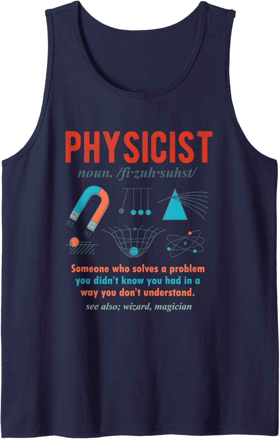 Retro Sleeveless Tank Top - Navy Blue