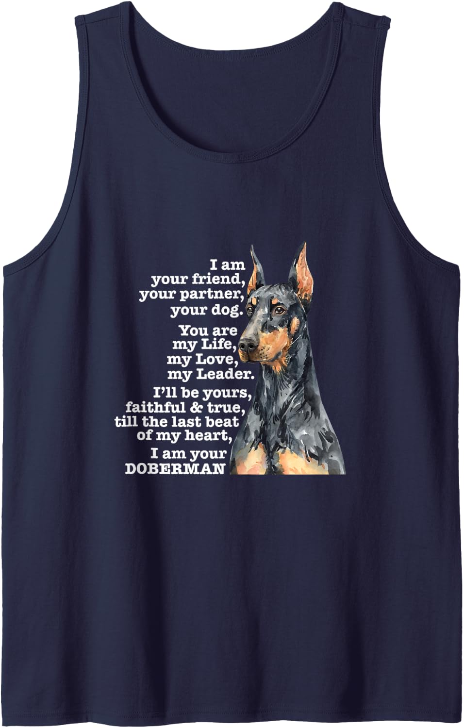 Doberman Pinscher Your Friend Your Partner Your Dog Sleeveless Tank Top - Navy Blue