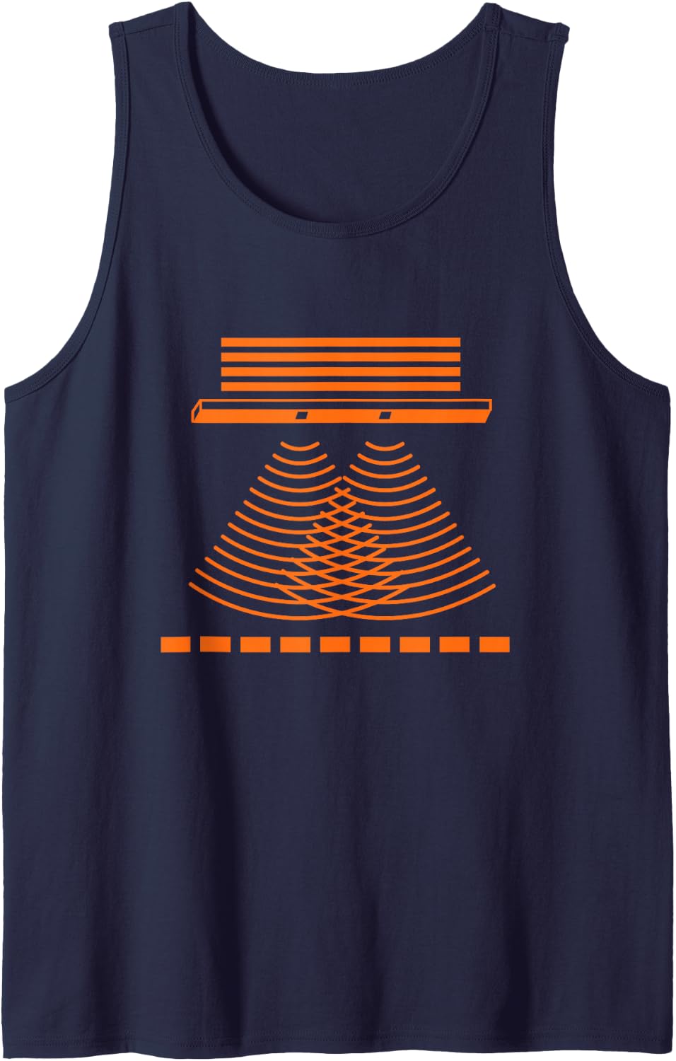 Quantum Physics Double Slit Experiment Physicists Science Sleeveless Tank Top - Navy Blue