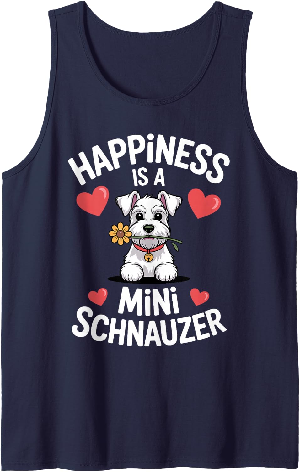 Funny Schnauzer Art for Men Women Kids Mini Schnauzer Lover Sleeveless Tank Top - Navy Blue