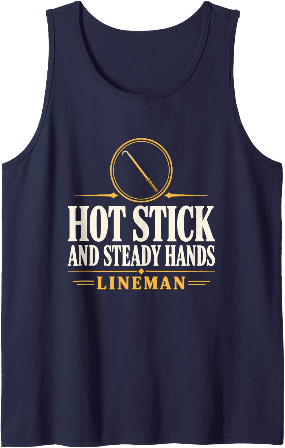 Hot Stick and Steady Hands Lineman Hot Stick Energized Work Sleeveless Tank Top - Navy Blue
