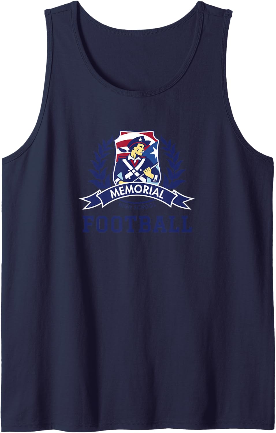 Memorial Minutemen Football Sleeveless Tank Top - Navy Blue