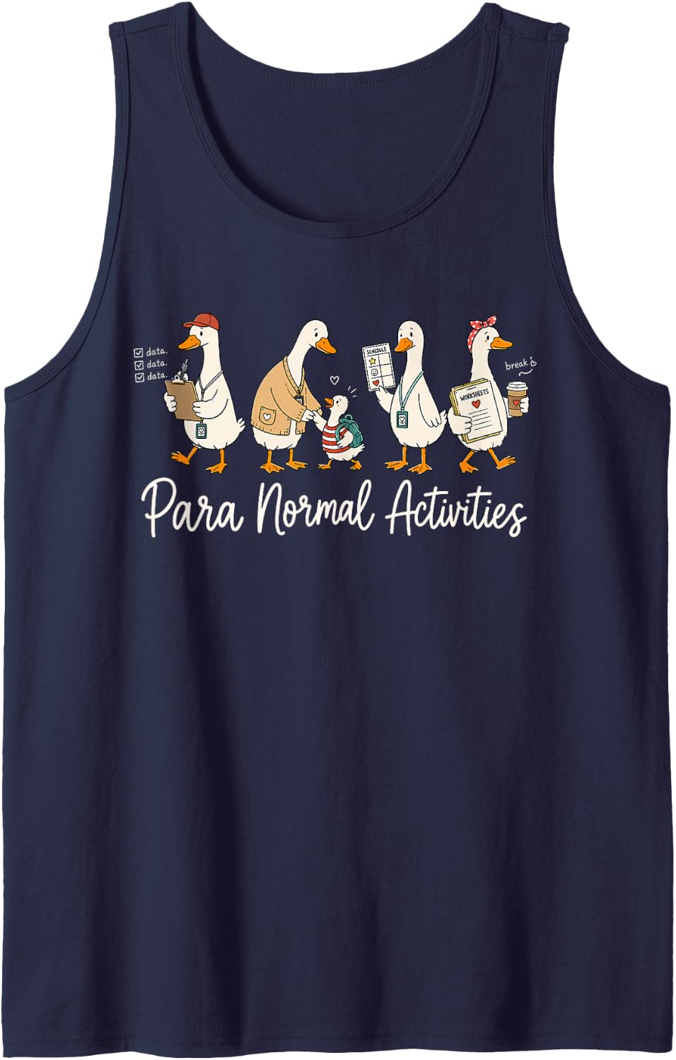 Funny para Normal Activities Silly Gooses SPED Teachers Sleeveless Tank Top - Navy Blue