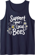 Cute Beekeeper Bees Support Beekeeping Sleeveless Tank Top - Navy Blue