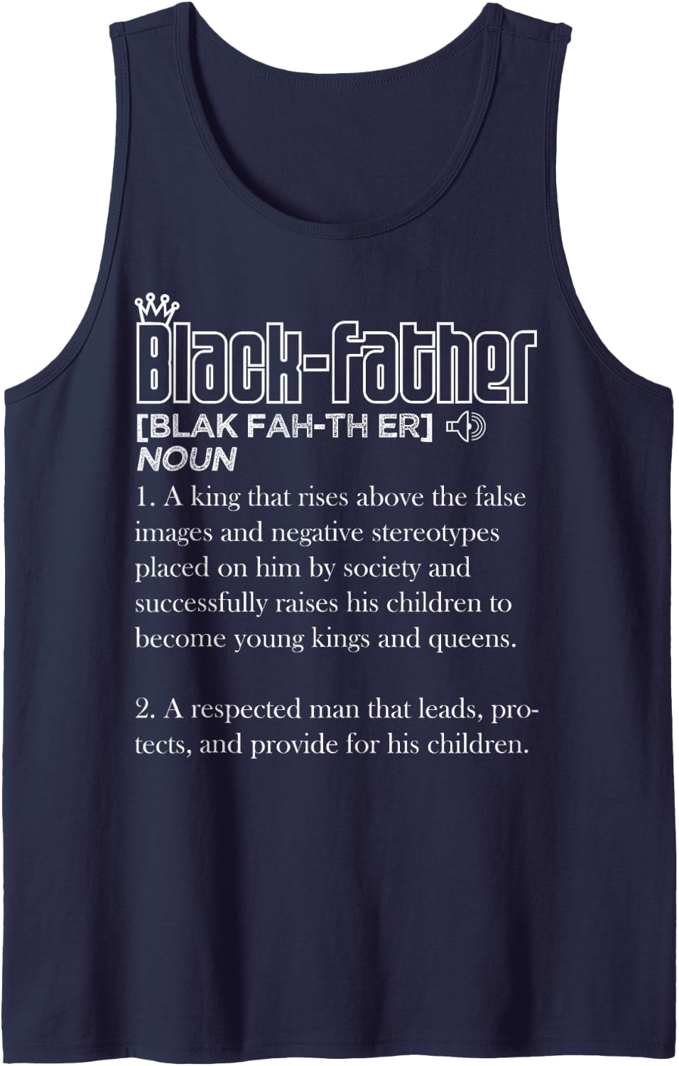 Black Father African American Father's Day Afrocentric Dad Sleeveless Tank Top - Navy Blue