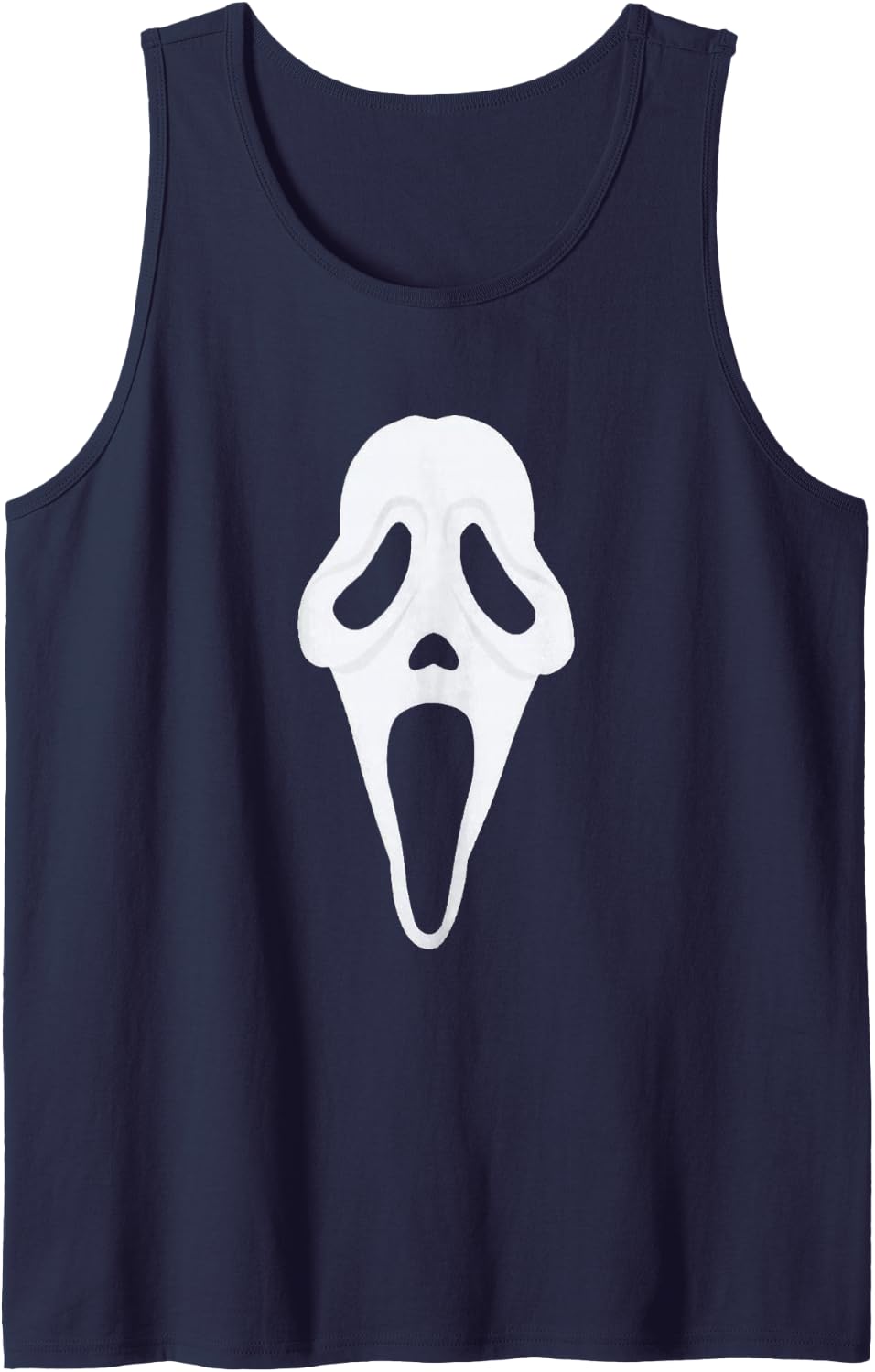 Halloween Scary Skull Skeleton Full Face Skeleton Halloween Sleeveless Tank Top - Navy Blue