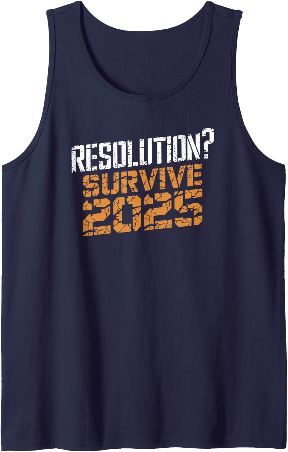 2025 Survival Resolution Humor Funny New Year Sleeveless Tank Top - Navy Blue