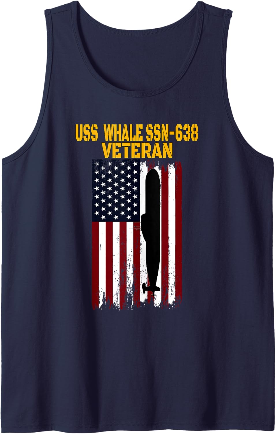 USS Whale SSN-638 Submarine Veterans Day Father's Day Tank Top - Navy Blue