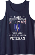 Never Underestimate 8th Infantry Division Veteran Military Tank Top - Navy Blue