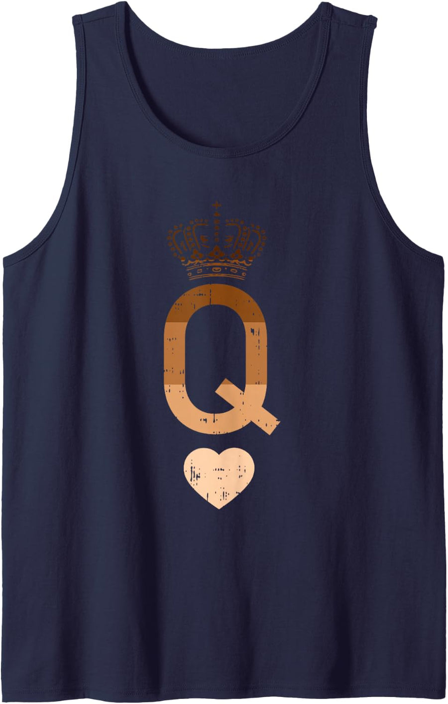 Queen of Hearts Black History Month BLM Melanin Pride Cool Sleeveless Tank Top - Navy Blue