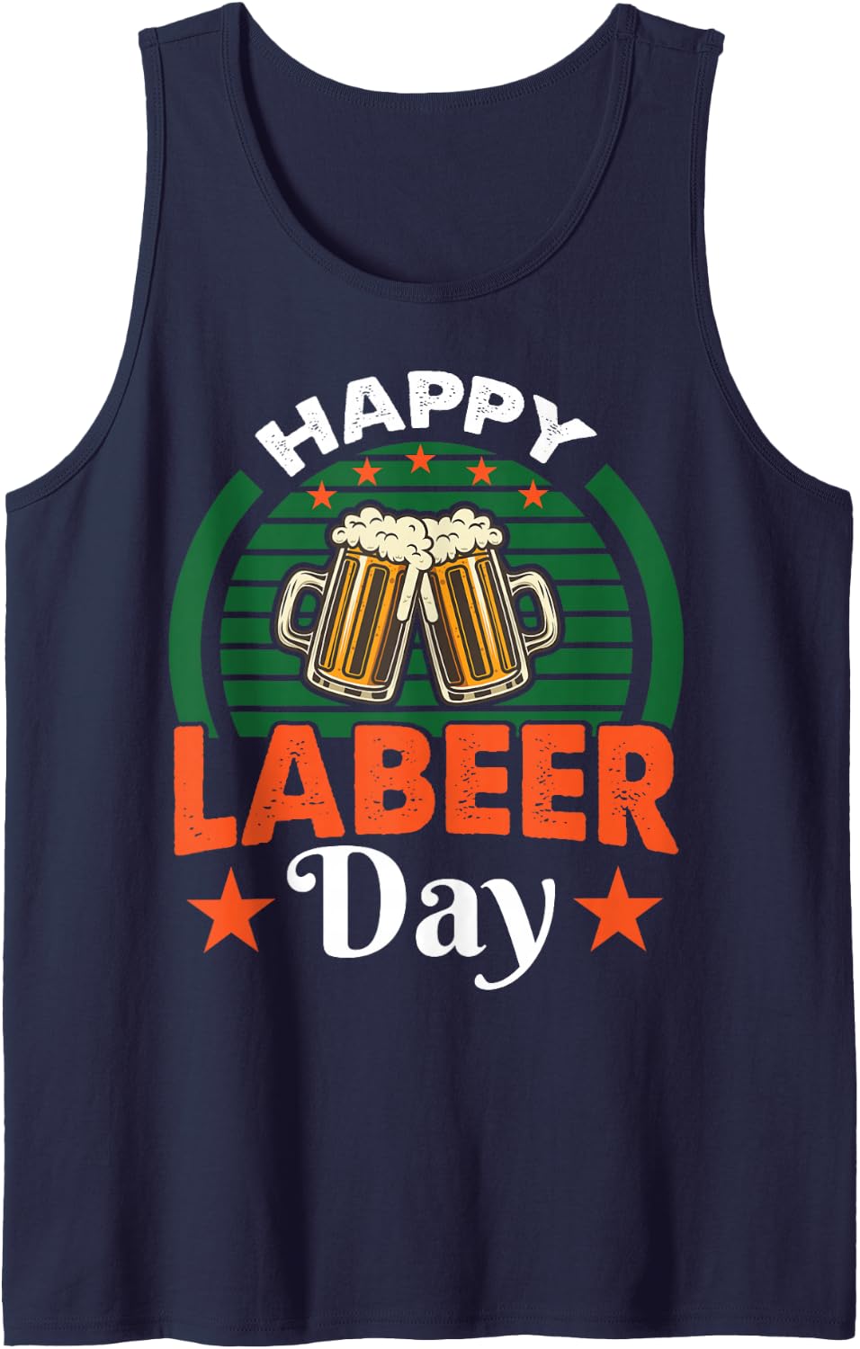 Funny Labor Day tee Happy Labeer Day tee Funny Drinking RETR Tank Top - Navy Blue