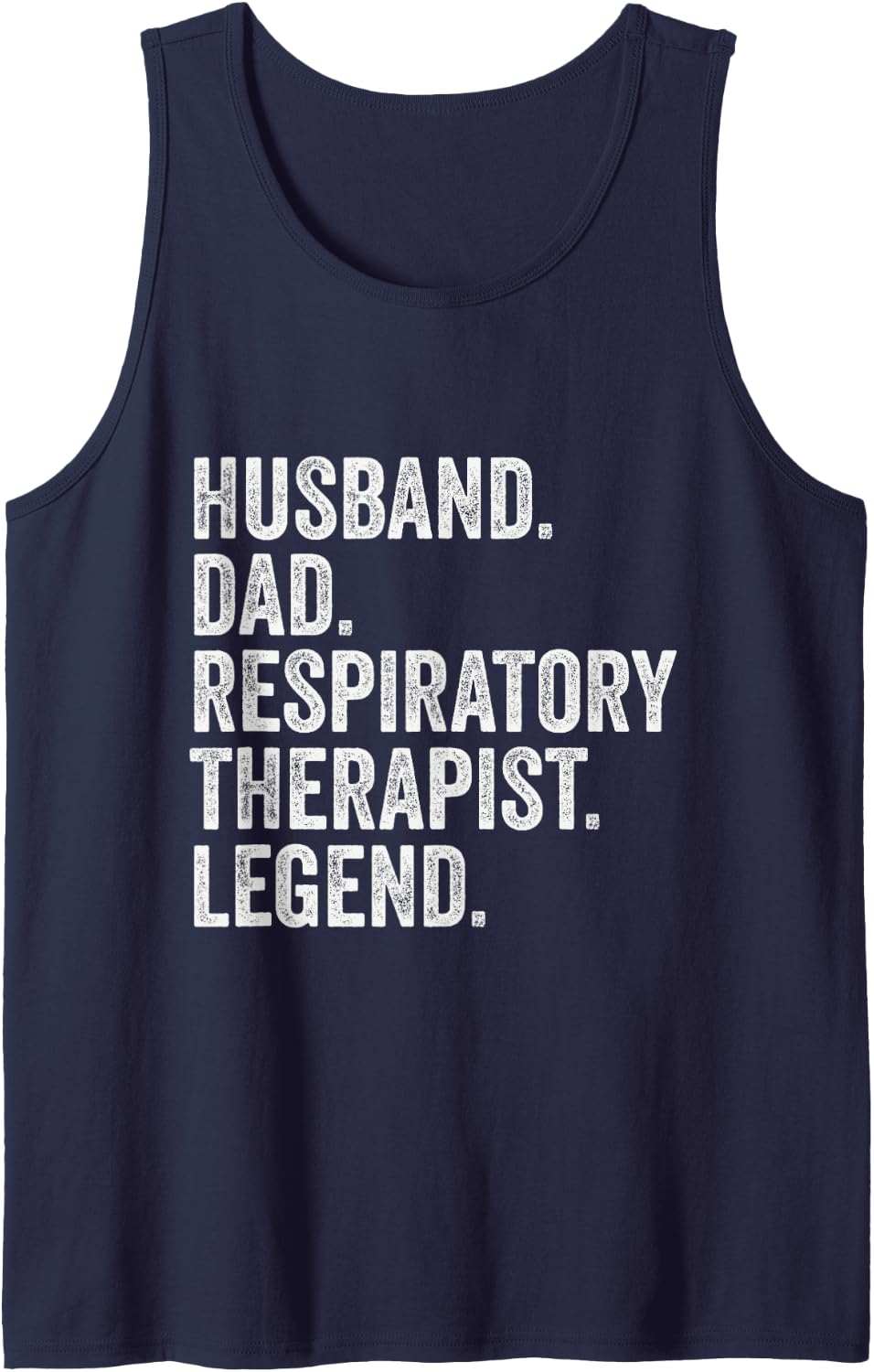 Men's Husband Dad Respiratory Therapist Legend Retro Vintage Sleeveless Tank Top - Navy Blue