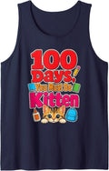 100 Days of School You Must Be Kitten Cat Kids Sleeveless Tank Top - Navy Blue
