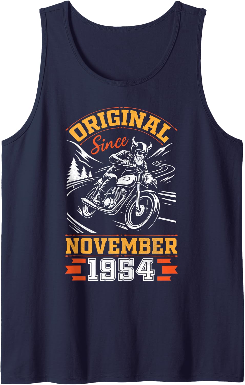 Original Since November 1954 Happy My Birthday 72 Years Old Sleeveless Tank Top - Navy Blue