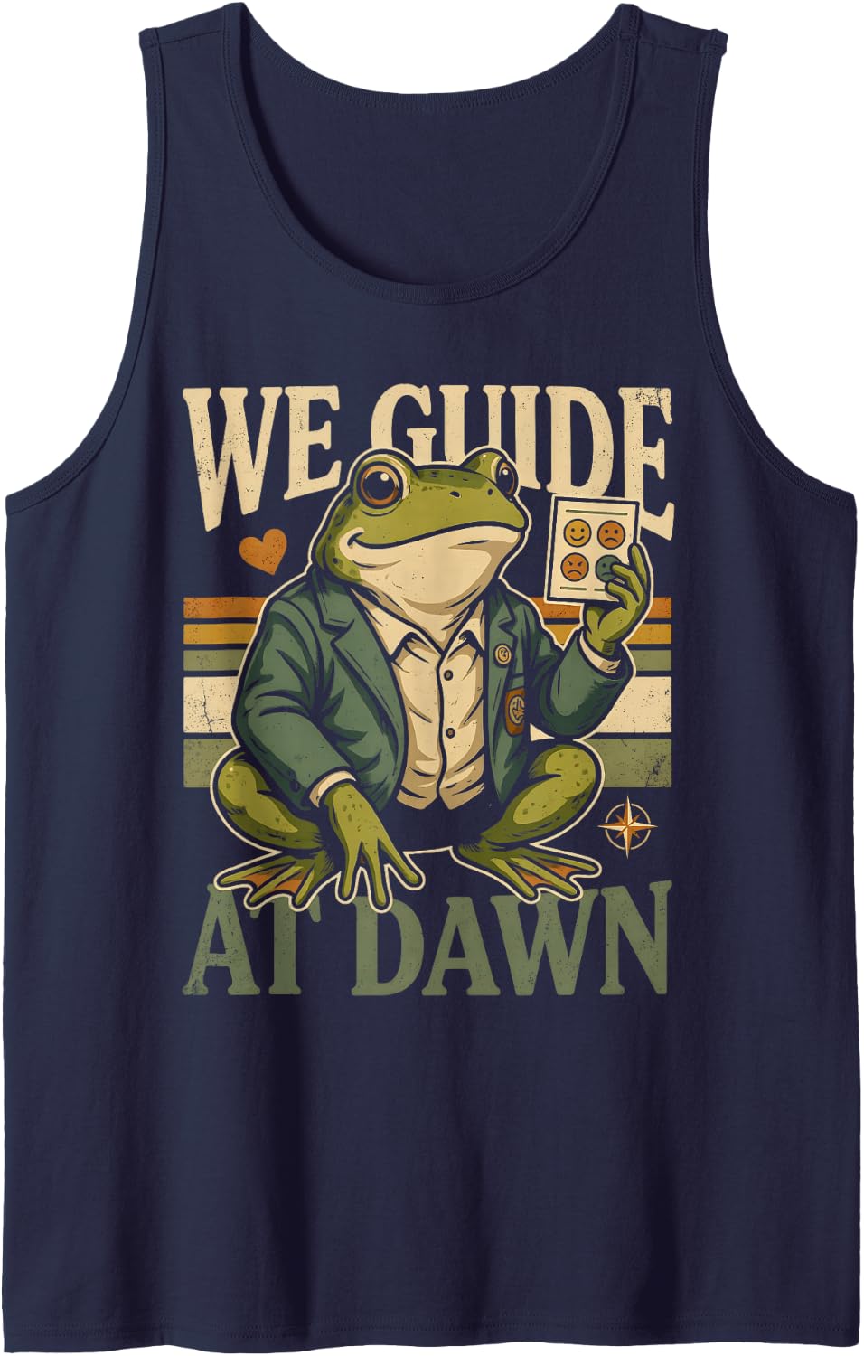 We Guide At Dawn Frog Therapist Tank Top - Navy Blue