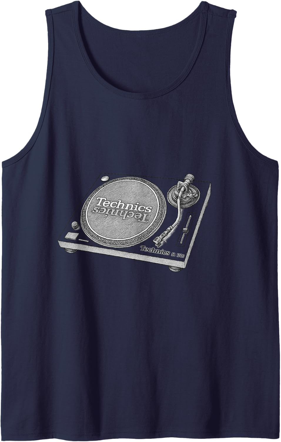 Technics SL-1200 Turntable DJ and Music Tank Top - Navy Blue