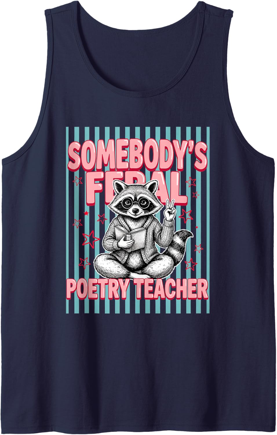Poetry Teacher Poet Instructor Creative Writing Literature Tank Top - Navy Blue