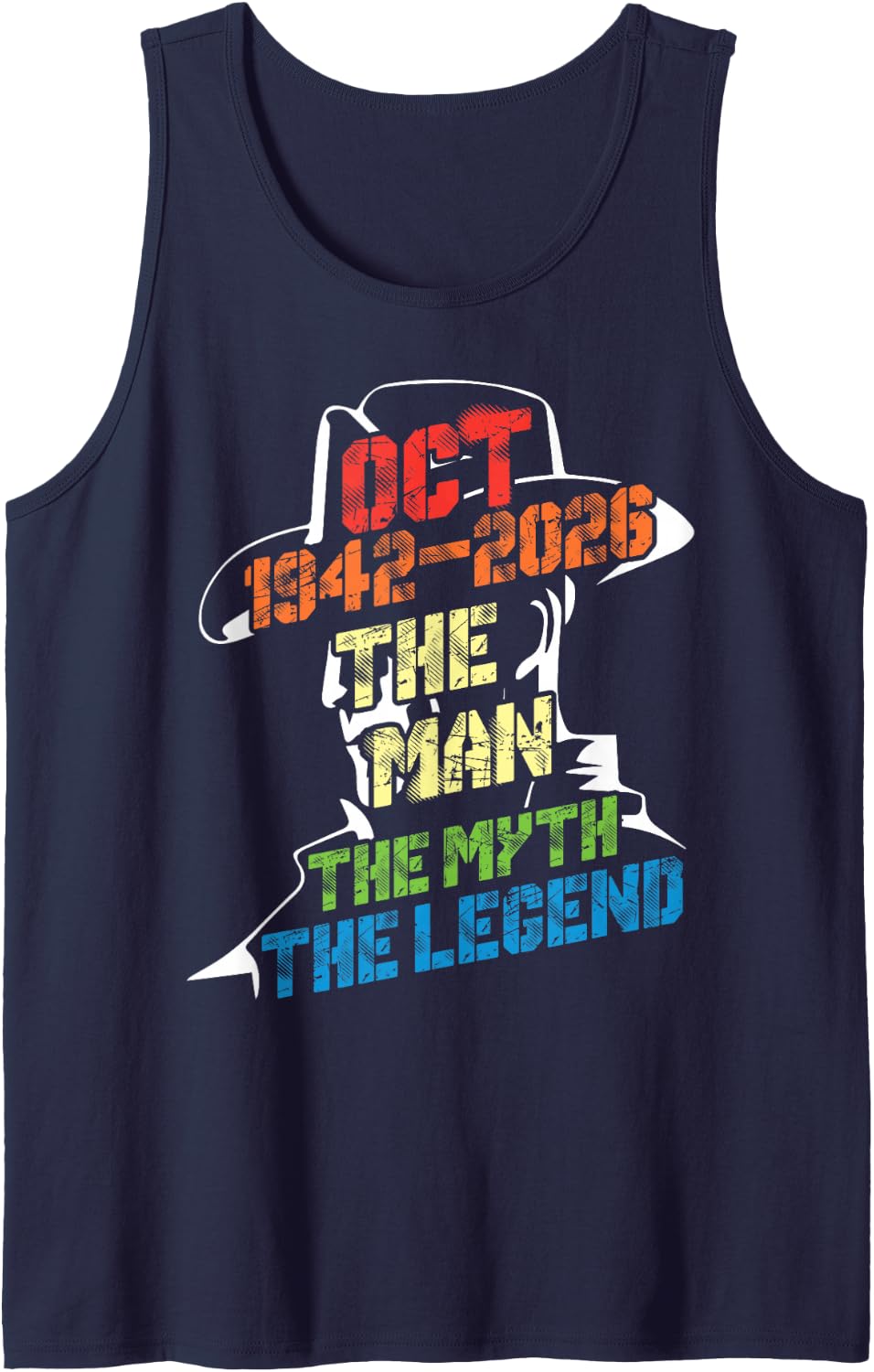 October 1942 2026 The Man The Myth The Legend 84 Years Old Tank Top - Navy Blue