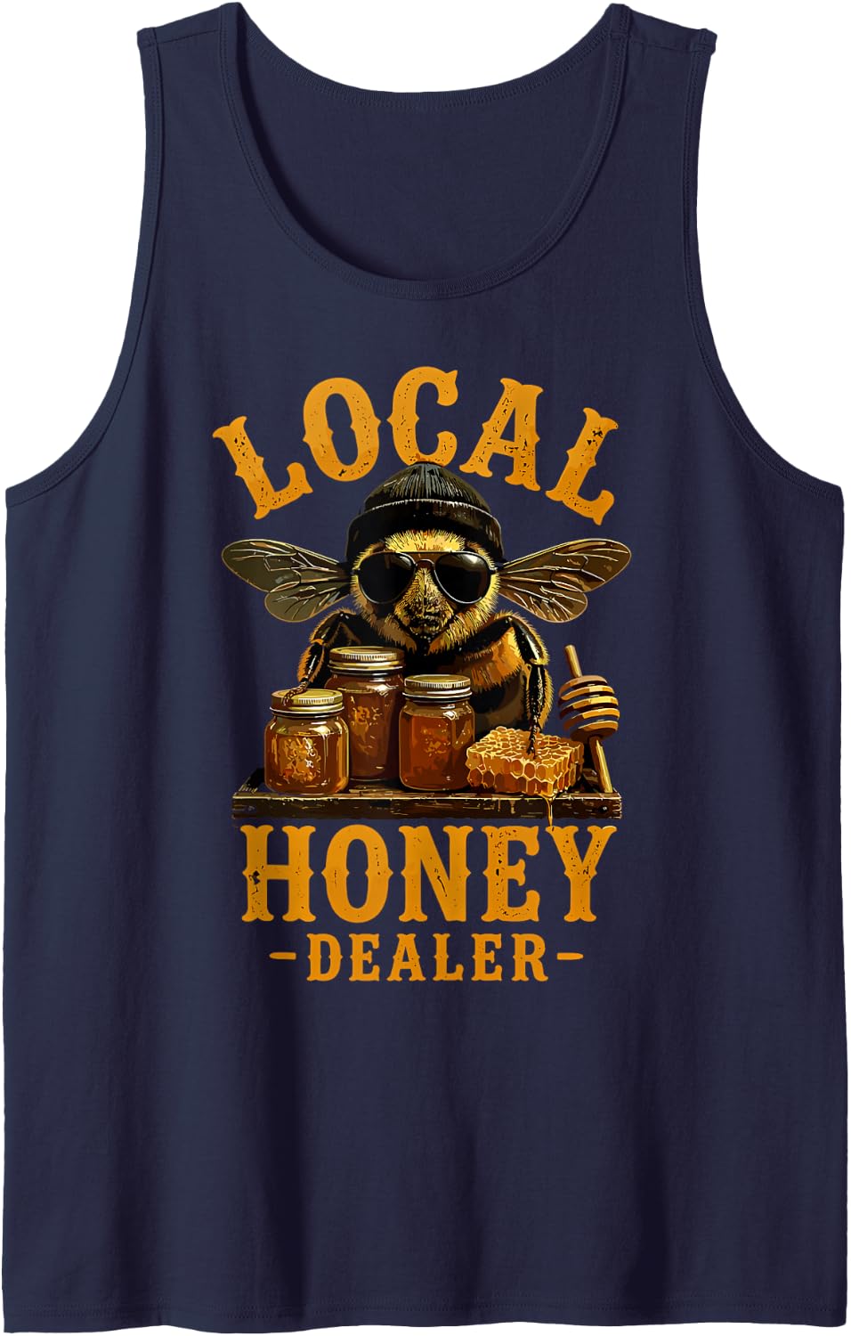 Local Honey Dealer Beekeeping Funny Bees Beekeeper Sleeveless Tank Top - Navy Blue