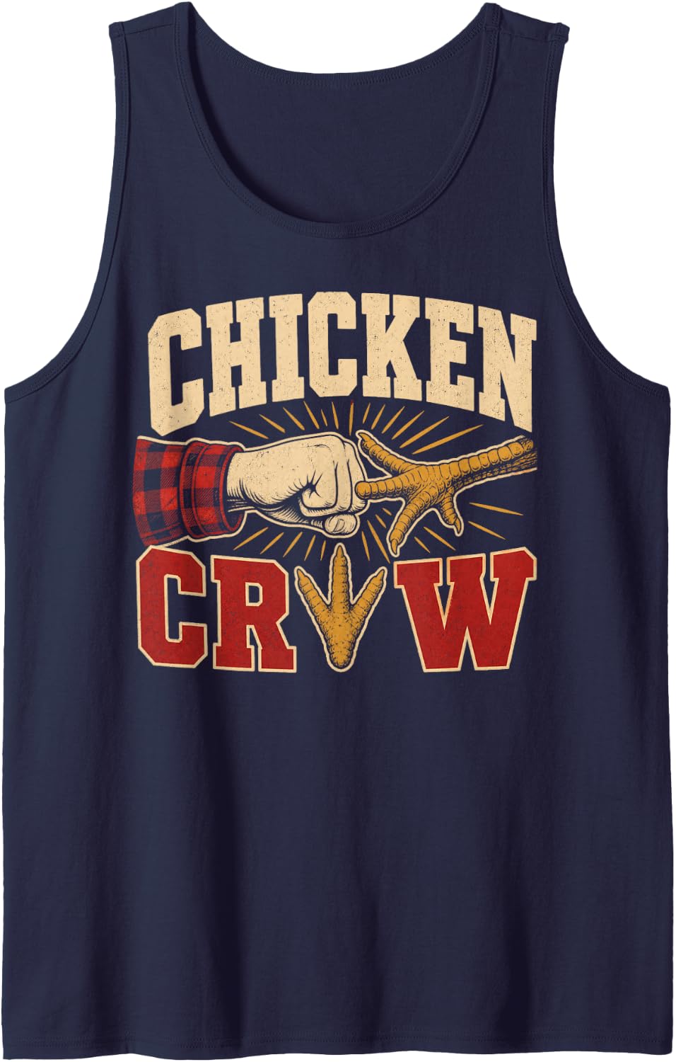 Chicken Crew Backyard Poultry Sleeveless Tank Top - Navy Blue