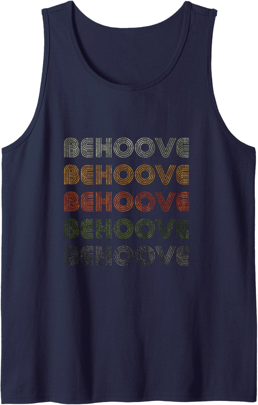 Love Heart Behoove Tee Grunge Vintage Style Black Behoove Sleeveless Tank Top - Navy Blue
