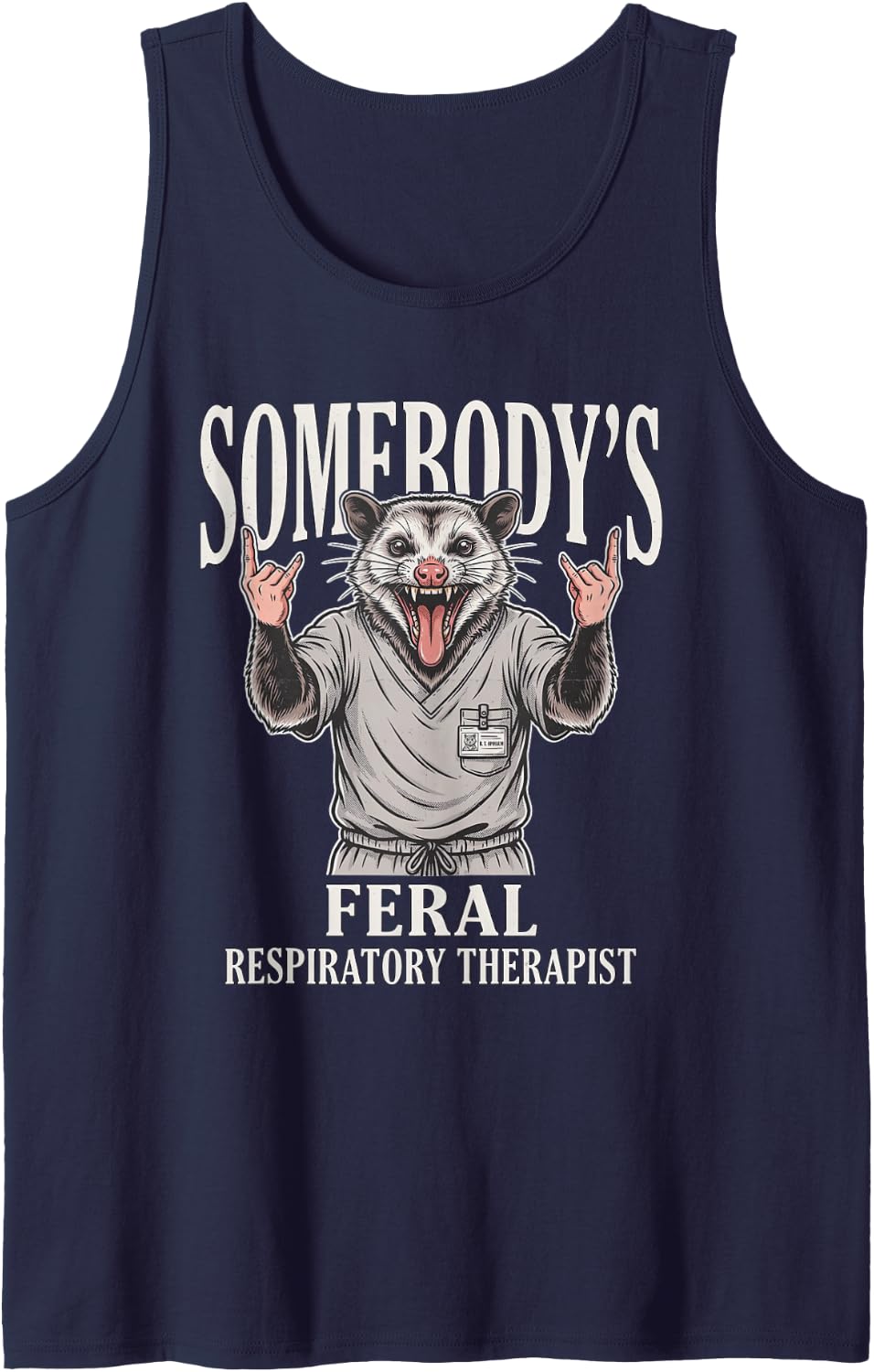 Respiratory Therapist Therapy Care Practitioner Specialist Sleeveless Tank Top - Navy Blue