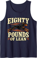 Doberman Eighty Pounds of Lean Dobie Mom Funny Pinscher Sleeveless Tank Top - Navy Blue