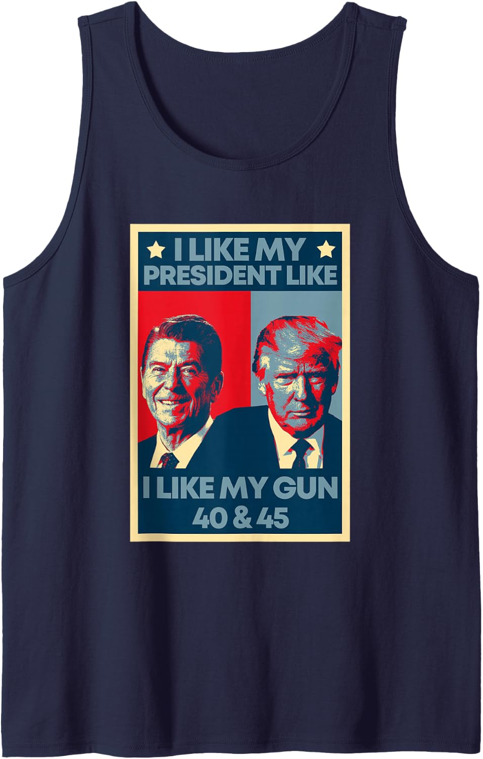 I Like My Presidents like I Like My Guns 40 45 Tank Top - Navy Blue